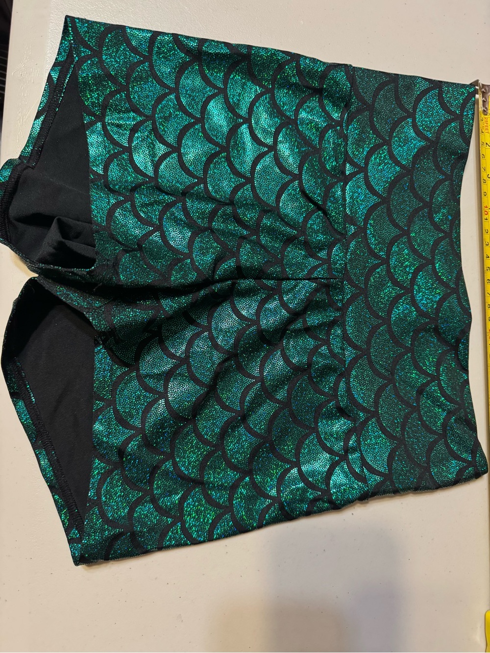 Women's Emerald Green Mermaid Scale Active Shorts